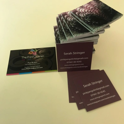 55mm x 55mm Square, Matt Laminated Business Cards