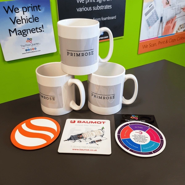 Printed Pens, Mugs And Coasters