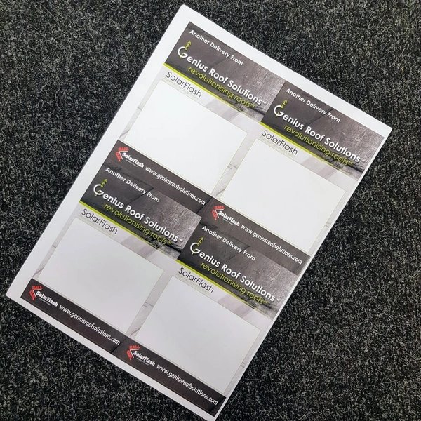 99mm x 139mm Labels Supplied 4 up on A4