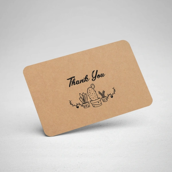 Round Corners Kraft Business Cards