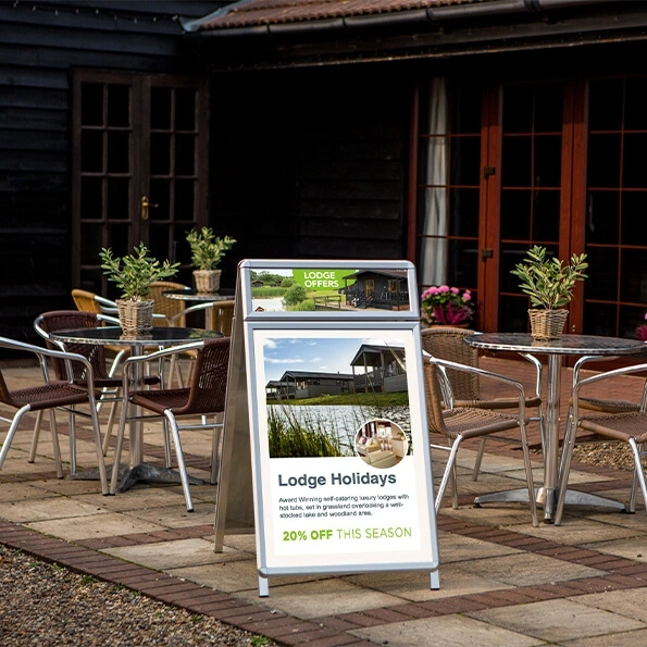  A Frame Plus Outside Lodge Showing Lodge Holiday Artwork