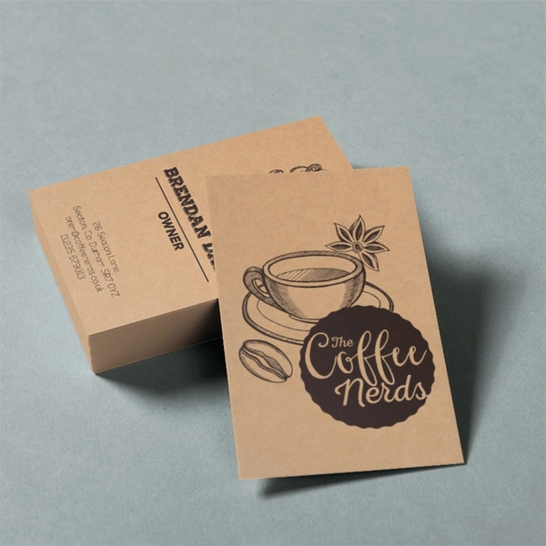Square Corners Kraft Business Cards
